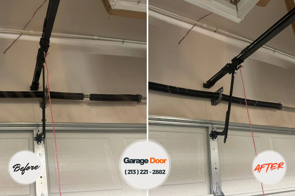 Before and after: garage door repair Leonville, LA